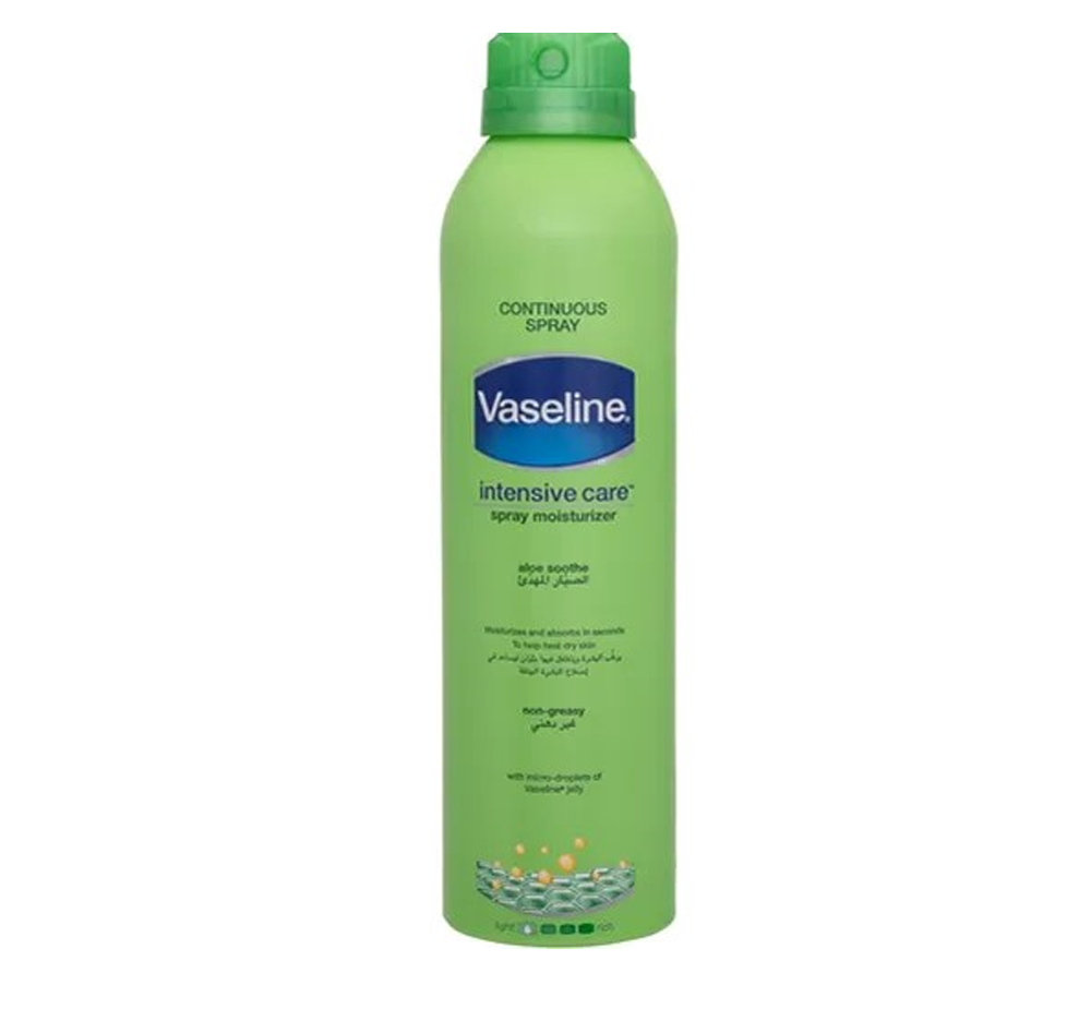 اسپری آبرسان بدن وازلین عصاره آلوئه‌ورا ۱۹۰ میلی‌لیتر 