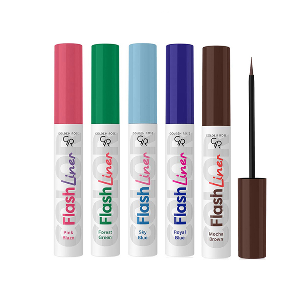 خط چشم رنگی فلش لش گلدن رز 