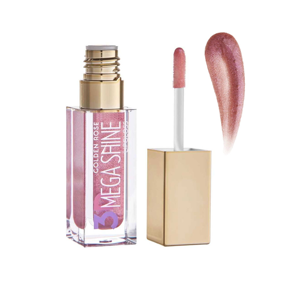 لیپ گلاس شاین گلدن رز مدل 3D Mega Shine